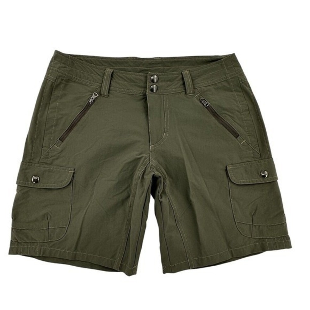 Kuhl Womens Olive Green Cargo Hiking Shorts Size 4 Stretchy Outdoor Utility Hike - Picture 2 of 7
